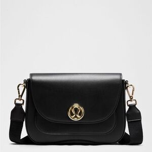 Lululemon Athletica Black Crossbody Bag with Gold Details